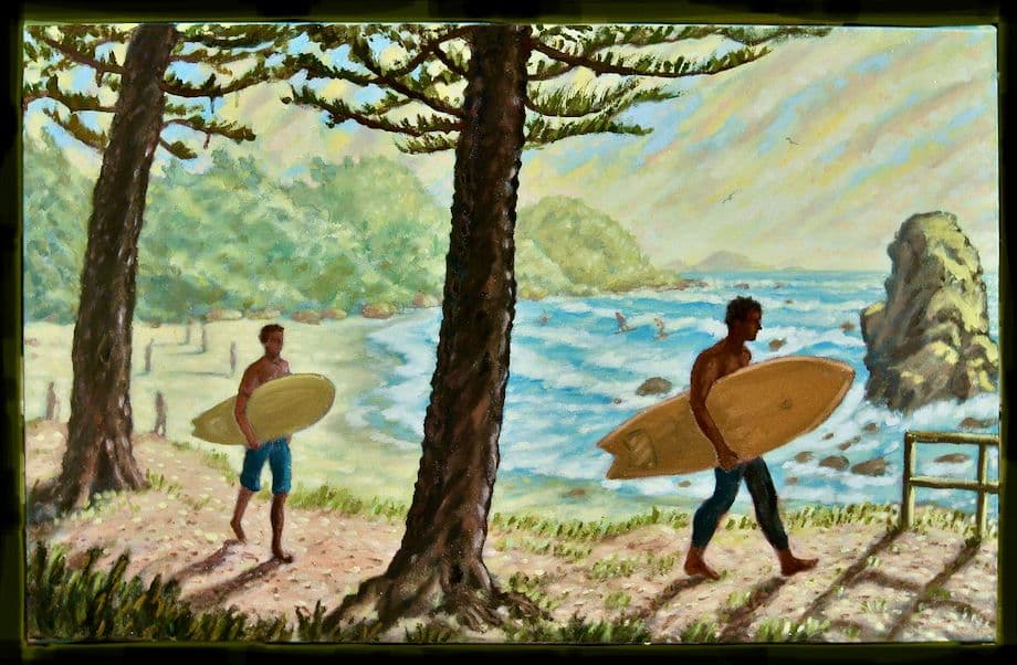 Artist Simon Mark Ferguson - A Surf Before School Artwork